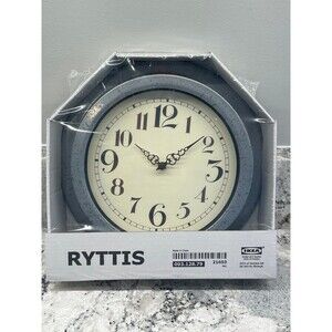 NEW NIB IKEA Ryttis Analog Wall Clock Arabic Numerals Galvanized Design